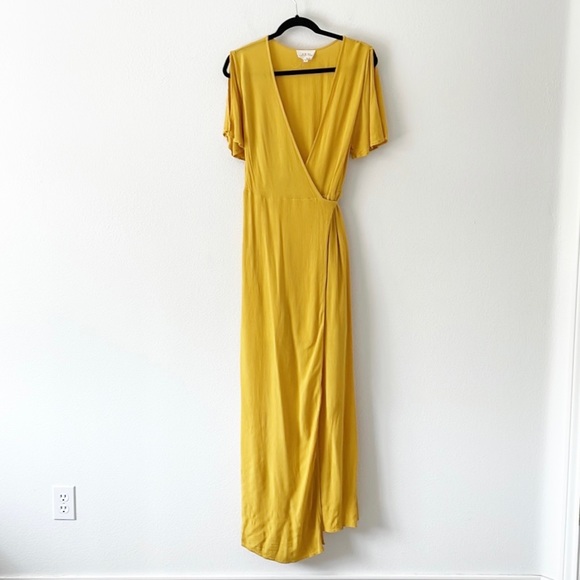 Yellow Wrap Maxi Dress - Picture 3 of 16